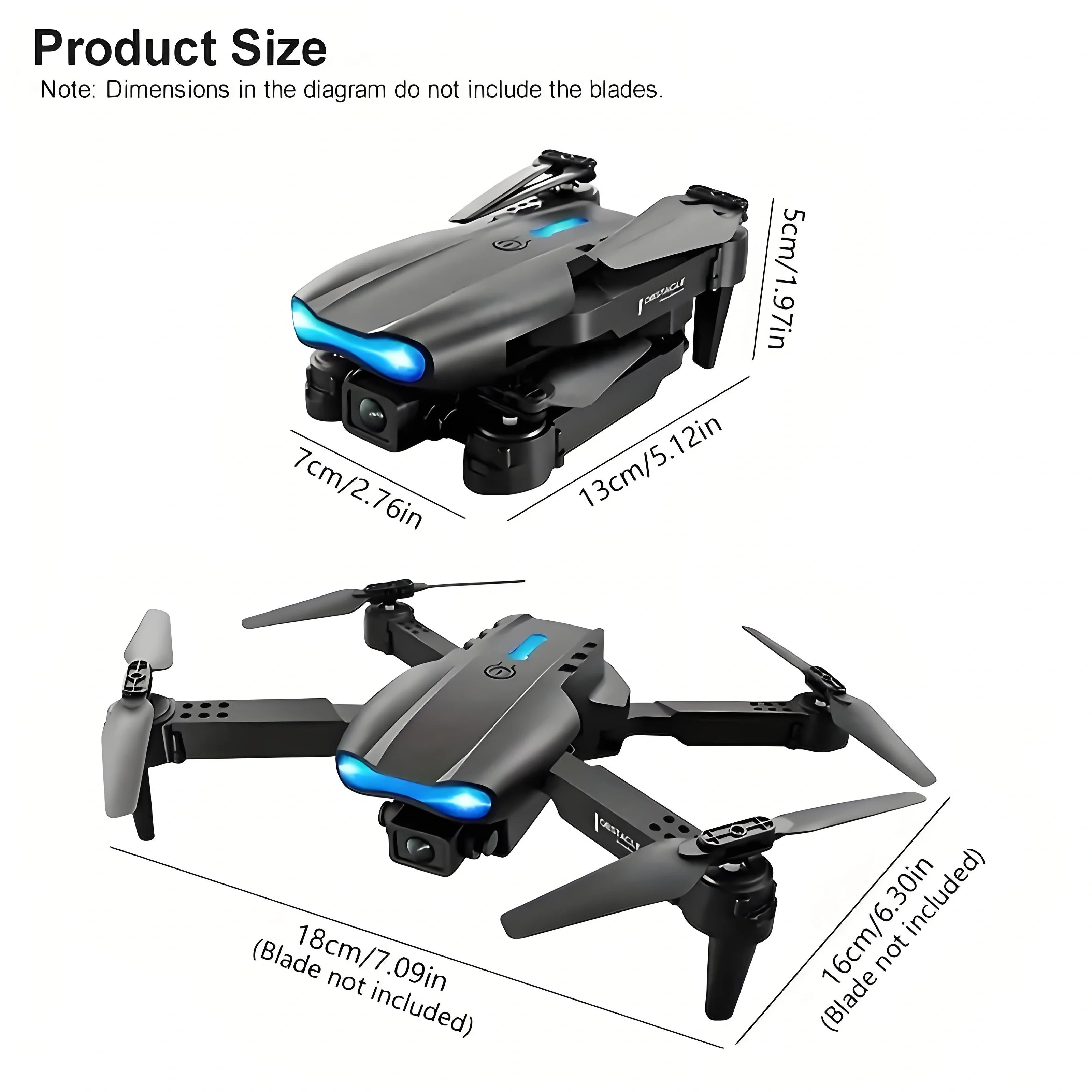 2025 E99 PRO RC Drone, HD Dual Camera FPV WiFi, Foldable